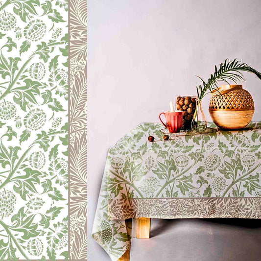 Mantel colección otoño-vintage verde y taupe