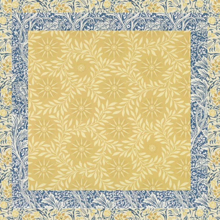 Servilletas - dilo con flores- vintage azul y amarillo