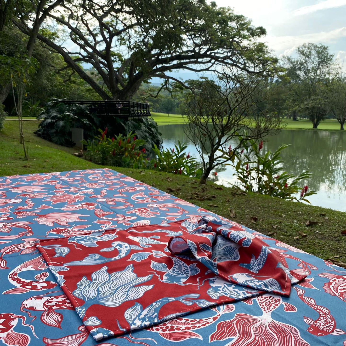 Servilletas colección la vida es mejor en el mar- koi rojo y azul