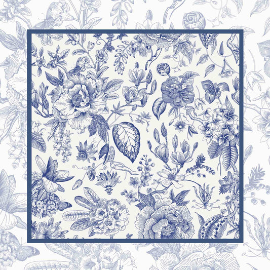 Servilletas - dilo con flores- flores toile azules